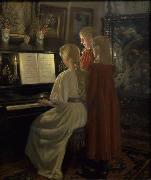 Michael Ancher Children Singing oil on canvas